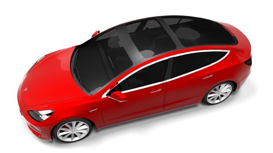 TESLA MODEL 3 Low-poly 3D model_4