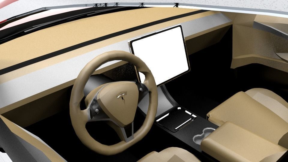 TESLA MODEL 3 Low-poly 3D model_8