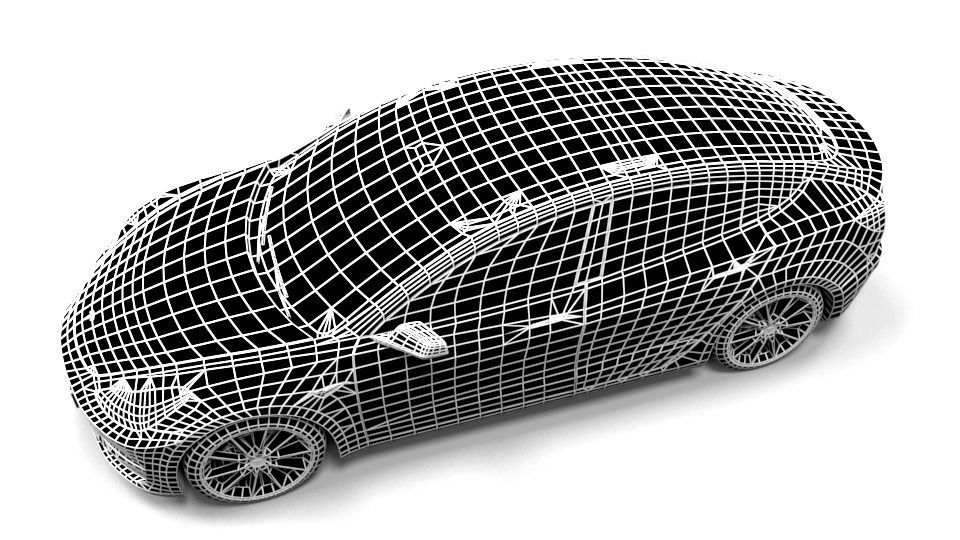 TESLA MODEL 3 Low-poly 3D model_5