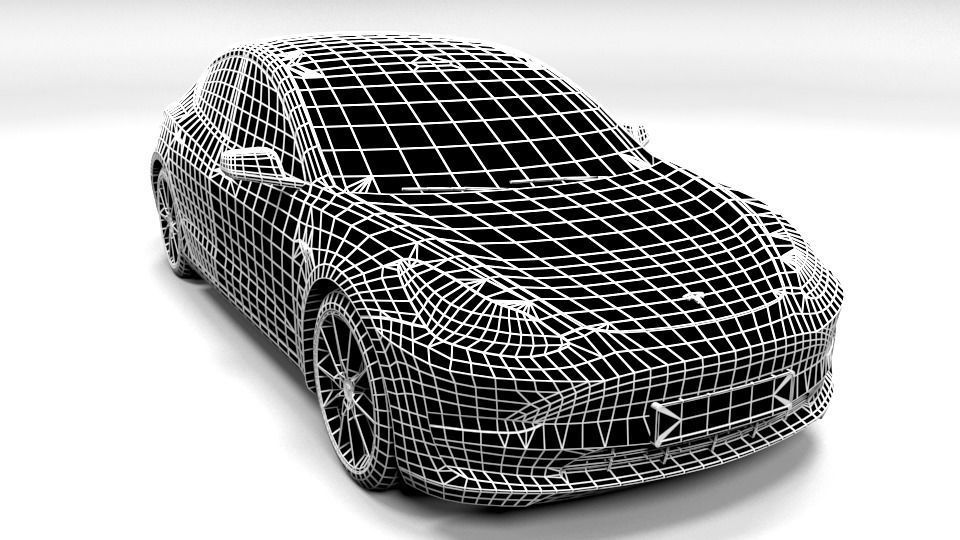 TESLA MODEL 3 Low-poly 3D model_1