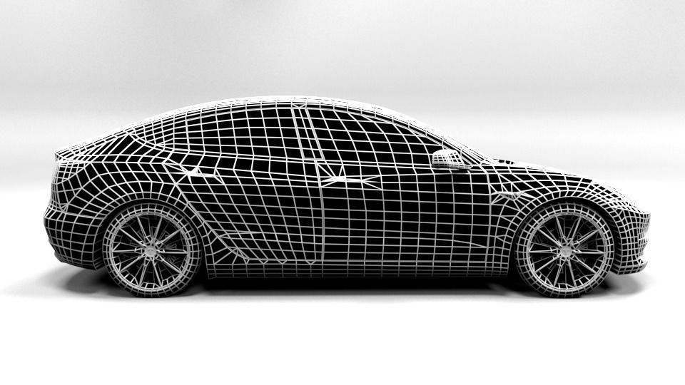 TESLA MODEL 3 Low-poly 3D model_7