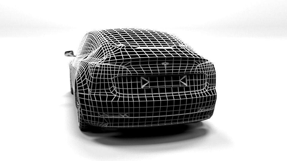 TESLA MODEL 3 Low-poly 3D model_3