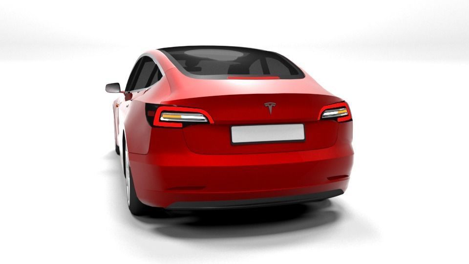TESLA MODEL 3 Low-poly 3D model_2