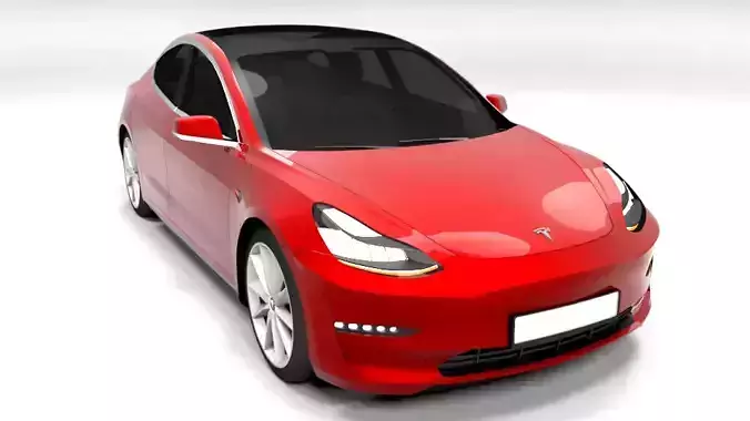 TESLA MODEL 3 Low-poly 3D model