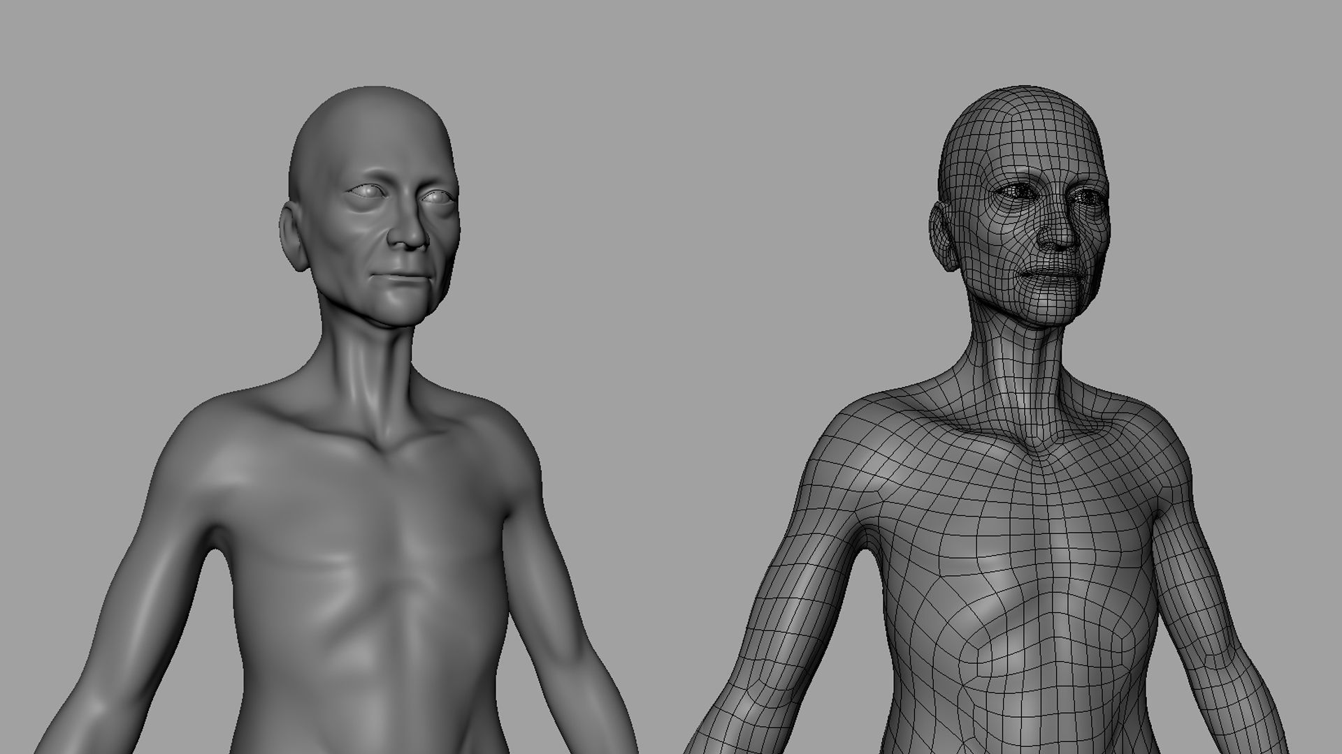 Old Couple BaseMesh 3D Model Collection_11