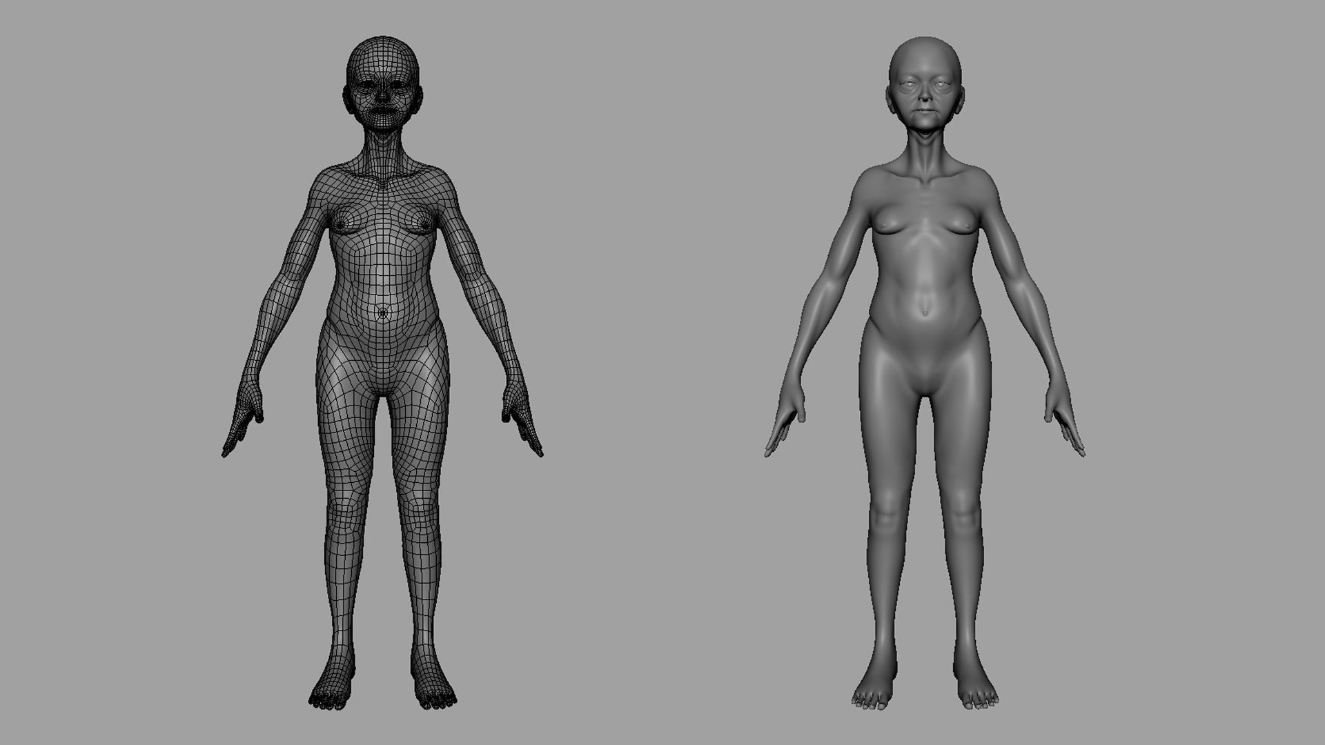 Old Couple BaseMesh 3D Model Collection_7