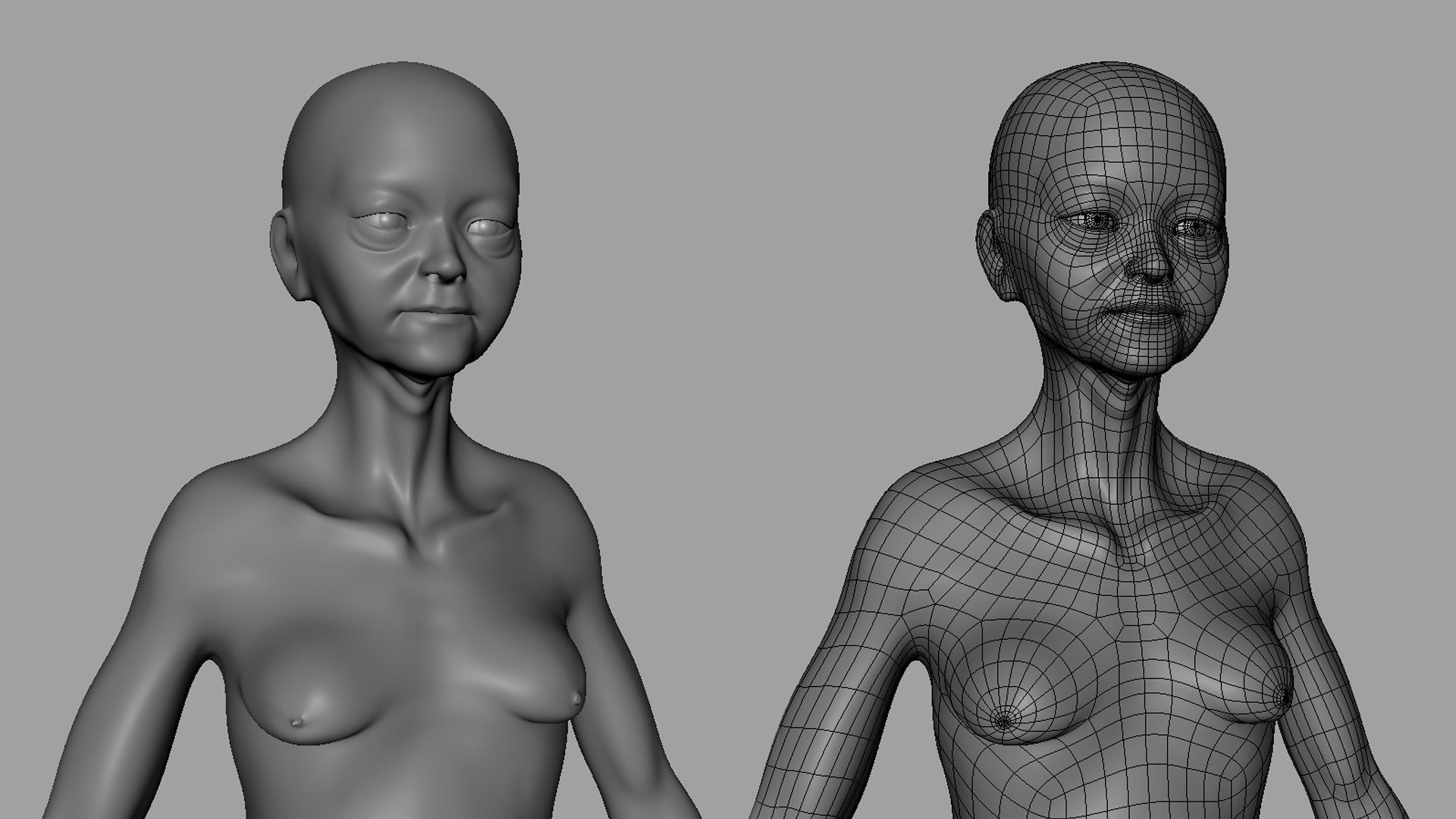 Old Couple BaseMesh 3D Model Collection_5