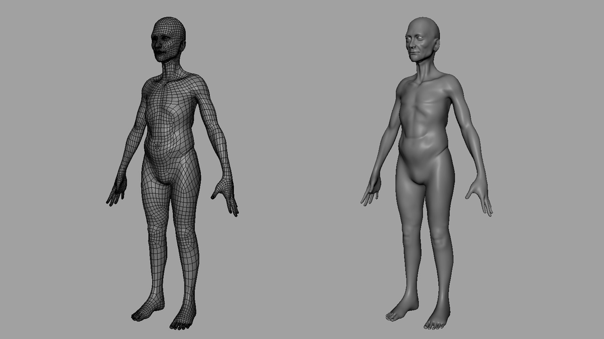 Old Couple BaseMesh 3D Model Collection_12