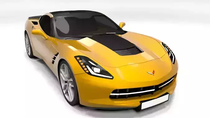 CORVETTE C7 Low-poly 3D model