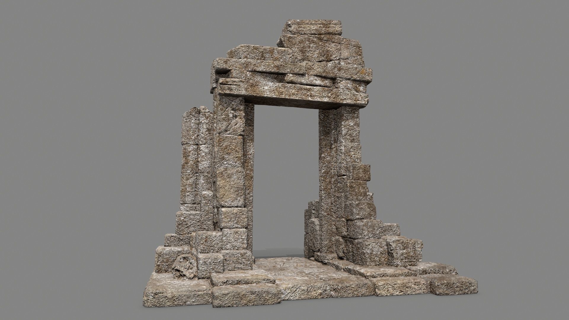 old door Low-poly 3D model_1