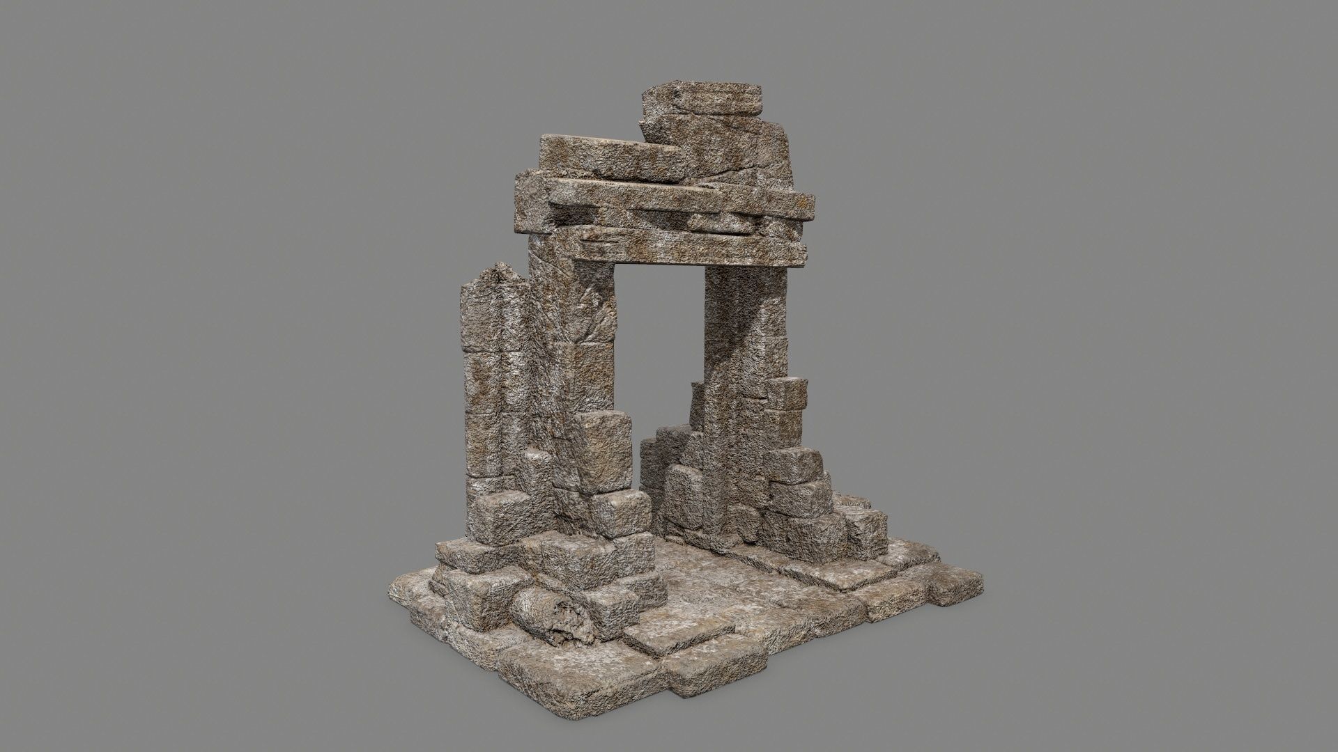 old door Low-poly 3D model_3