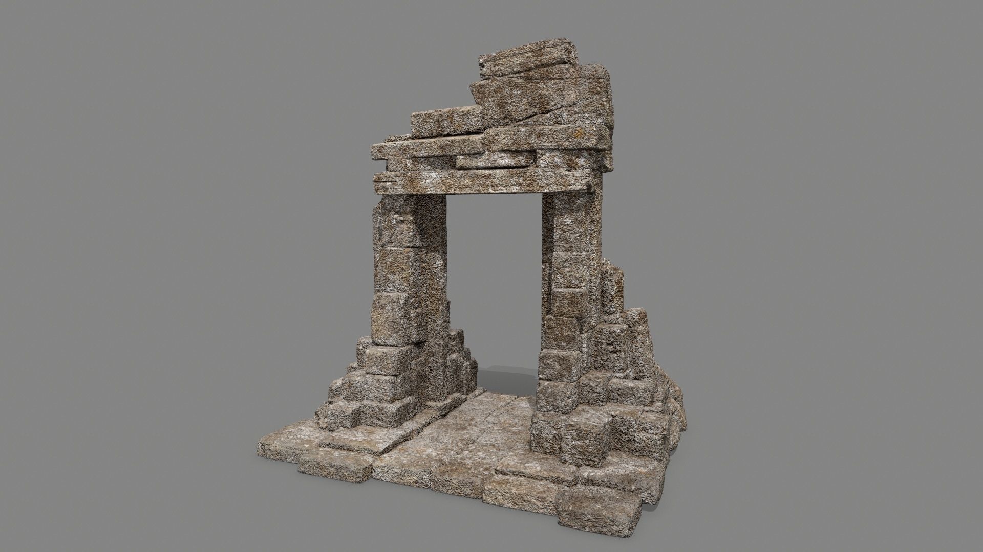 old door Low-poly 3D model_9