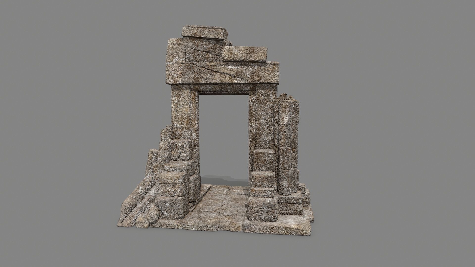 old door Low-poly 3D model_6