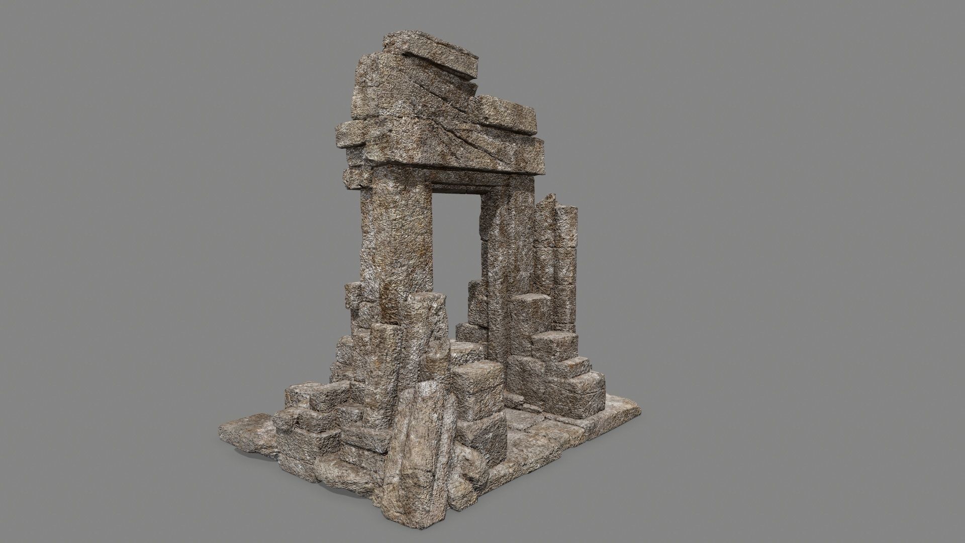 old door Low-poly 3D model_7