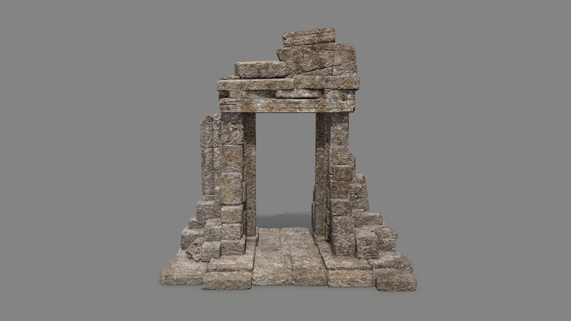 old door Low-poly 3D model_2