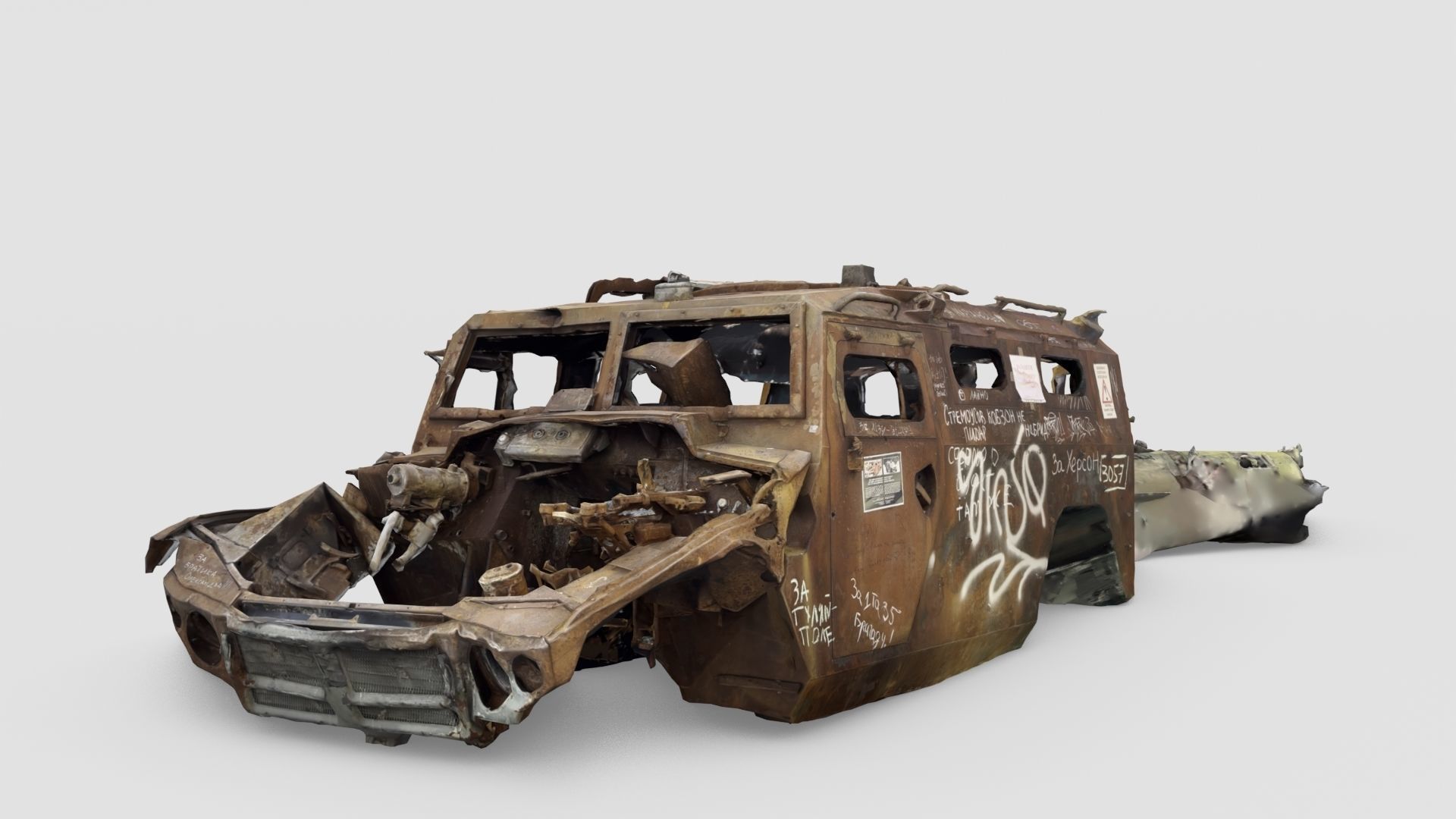 Tigr or Tiger infantry mobility vehicle destroyed in Ukraine  3D model_4