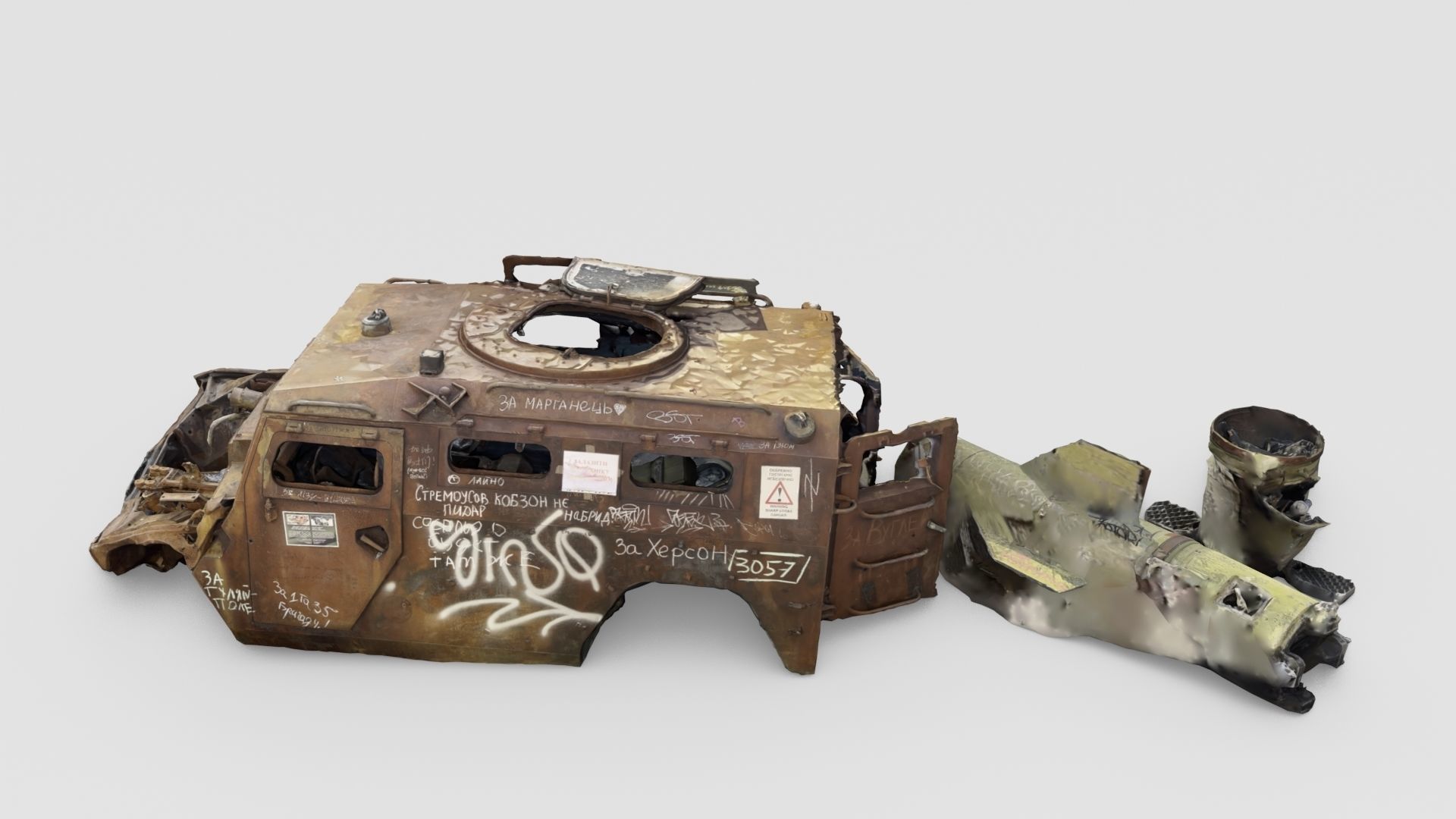 Tigr or Tiger infantry mobility vehicle destroyed in Ukraine  3D model_2