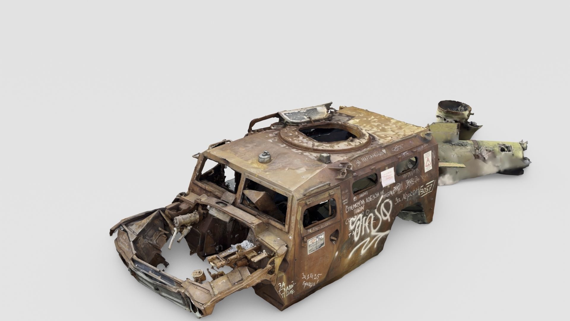Tigr or Tiger infantry mobility vehicle destroyed in Ukraine  3D model_1