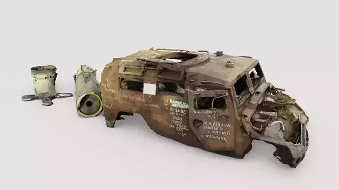 Tigr or Tiger infantry mobility vehicle destroyed in Ukraine  3D model