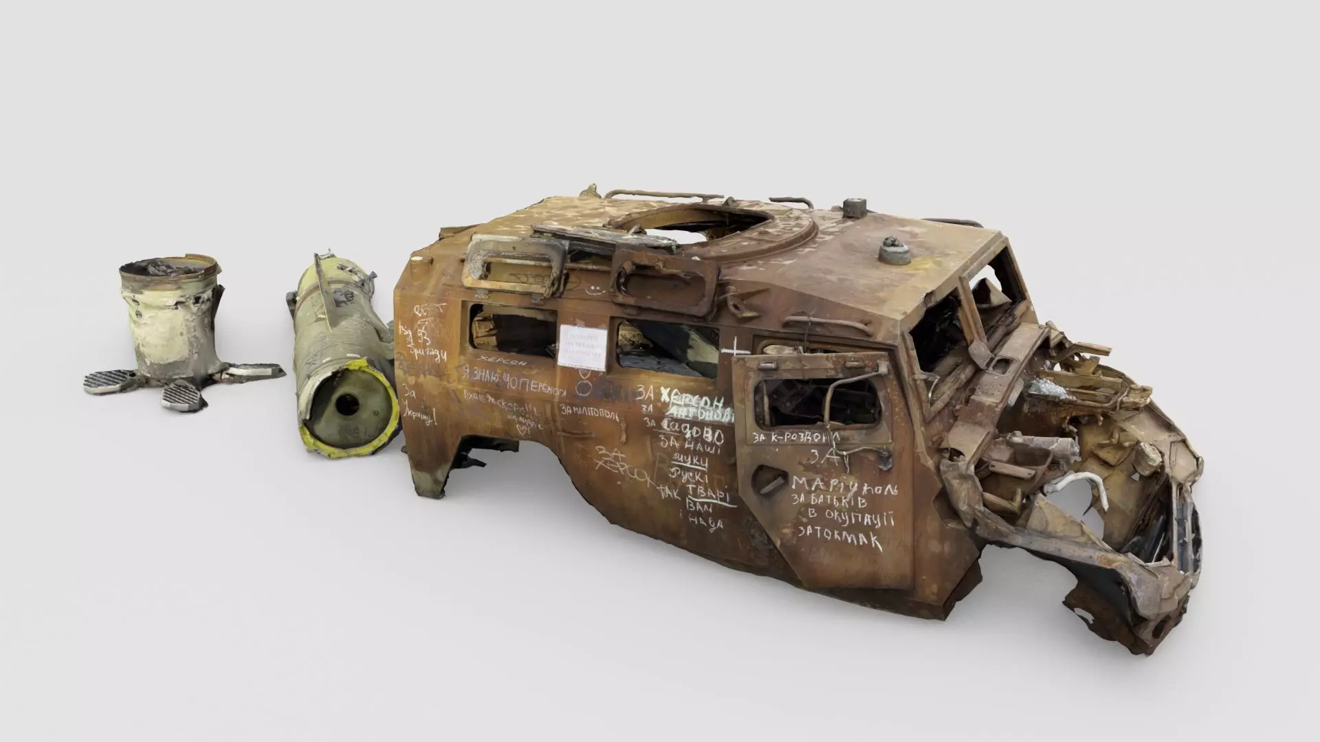 Tigr or Tiger infantry mobility vehicle destroyed in Ukraine  3D model_0