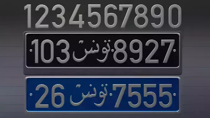 Customizable Tunisian license plate