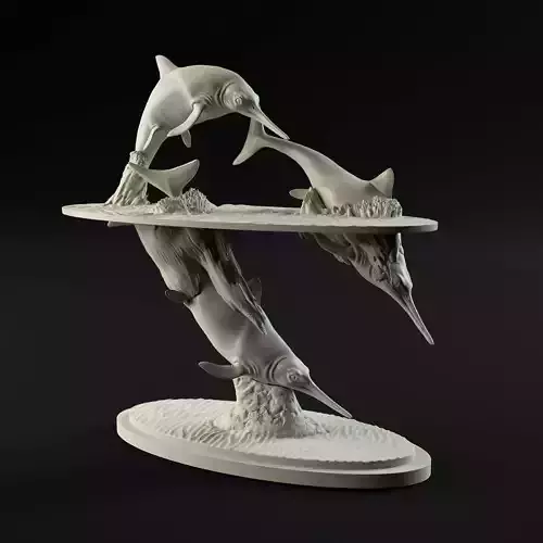 Ichtyosaur jumping 1-35 scale pre-supported