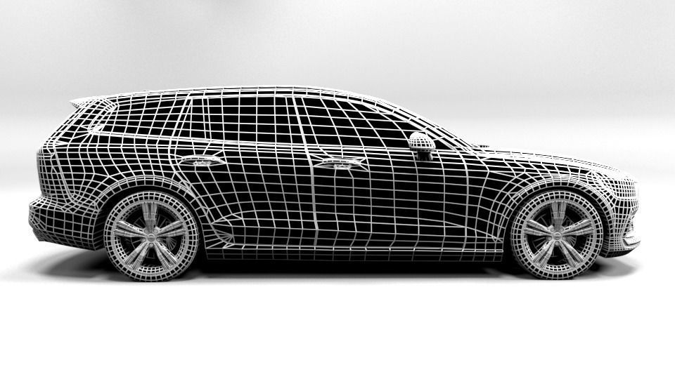 VOLVO V60 Low-poly 3D model_5