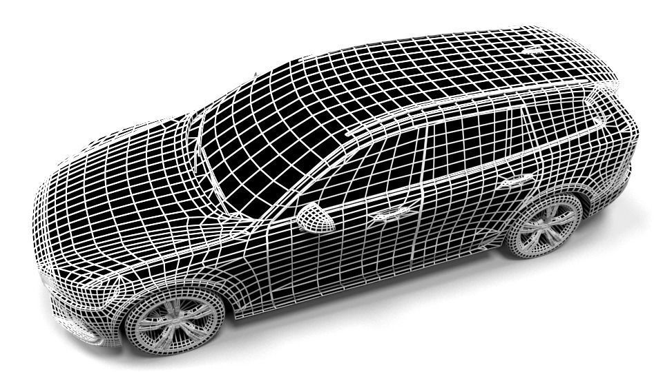 VOLVO V60 Low-poly 3D model_7