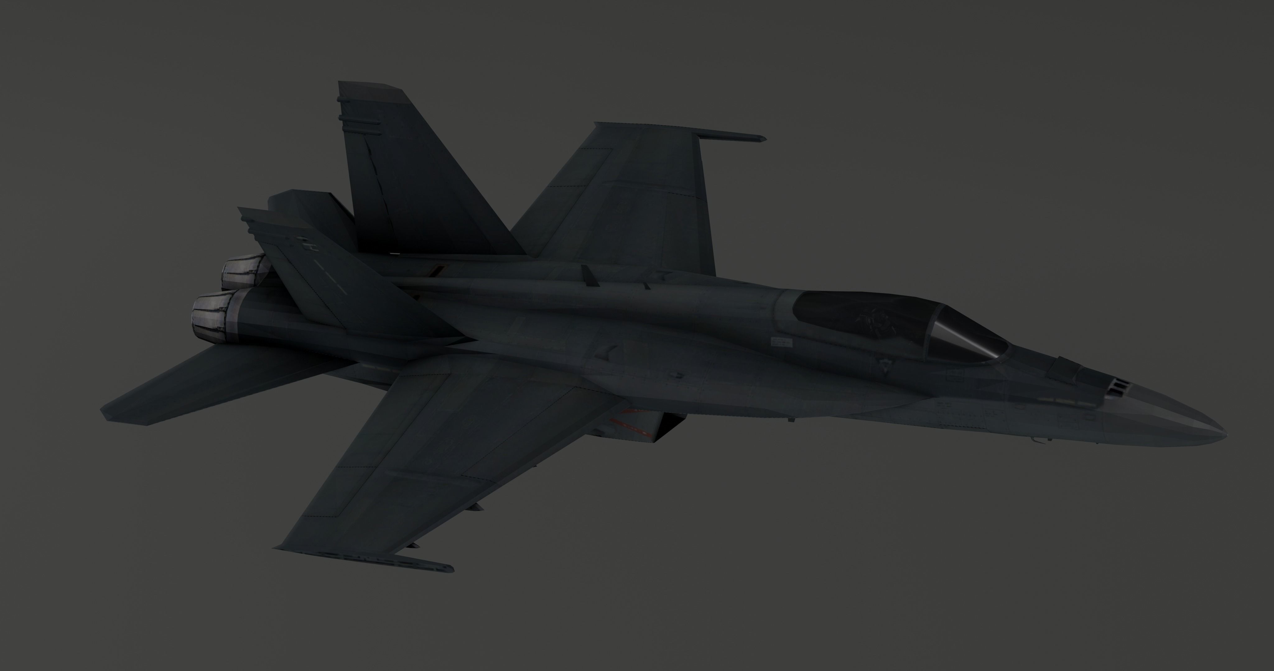 F-18 Stealth - Super Hornet Fighter Jet Low-poly 3D model_17