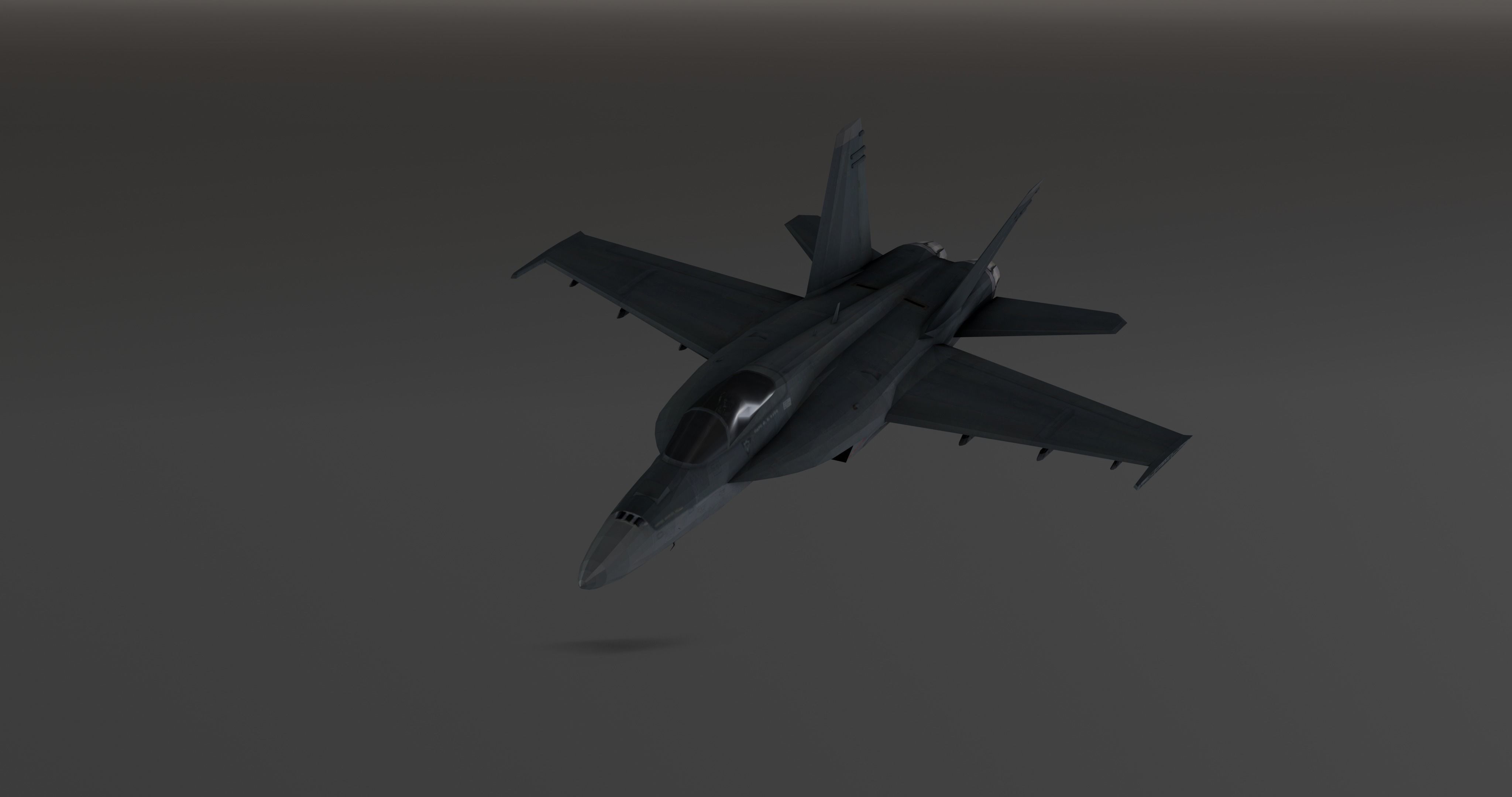 F-18 Stealth - Super Hornet Fighter Jet Low-poly 3D model_4
