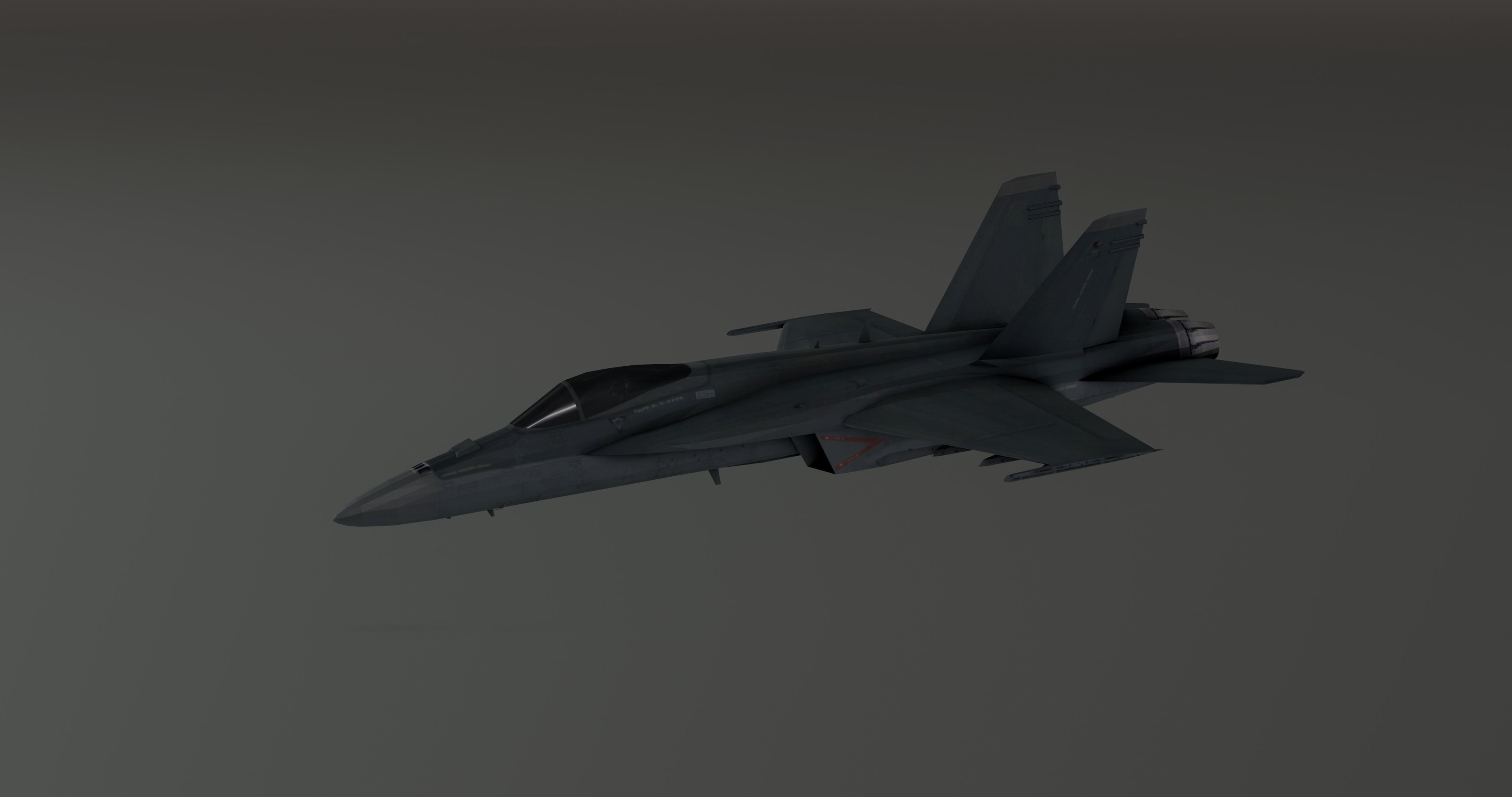 F-18 Stealth - Super Hornet Fighter Jet Low-poly 3D model_2