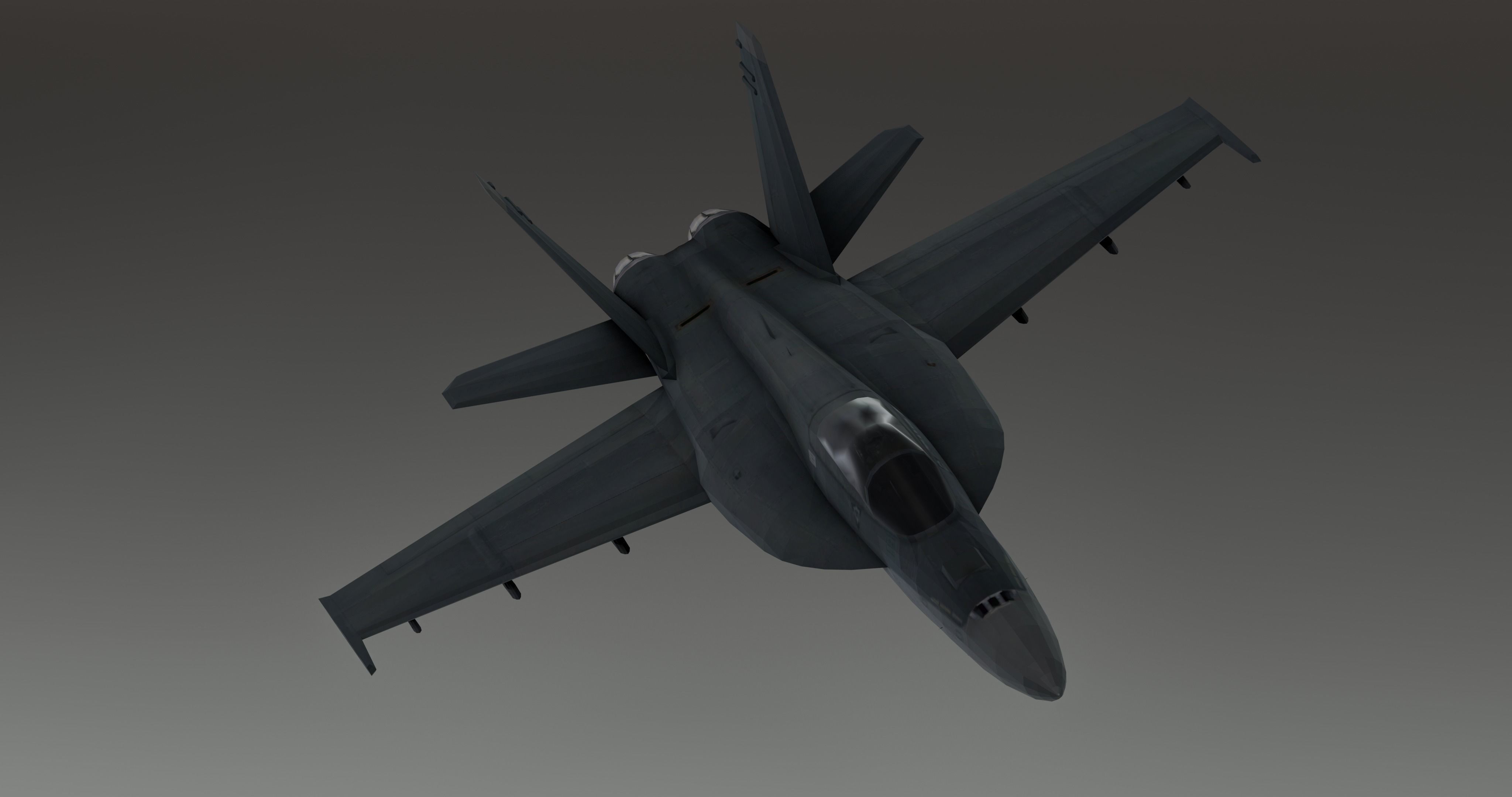 F-18 Stealth - Super Hornet Fighter Jet Low-poly 3D model_19