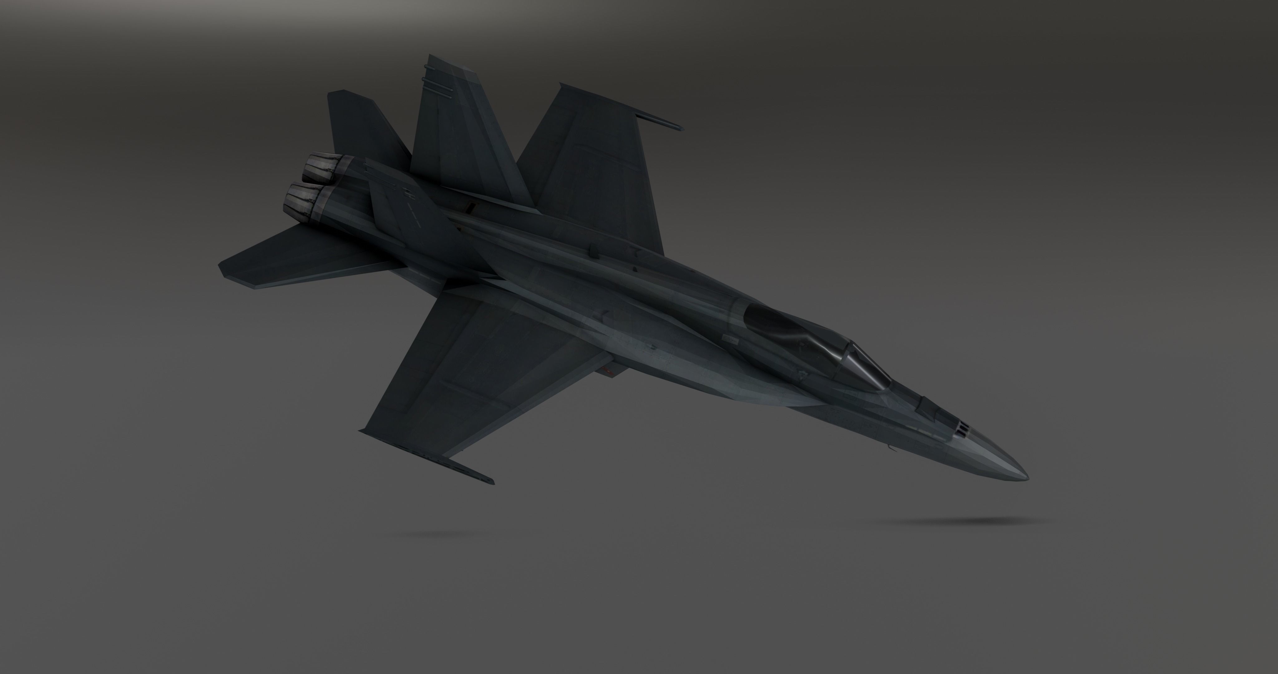 F-18 Stealth - Super Hornet Fighter Jet Low-poly 3D model_7