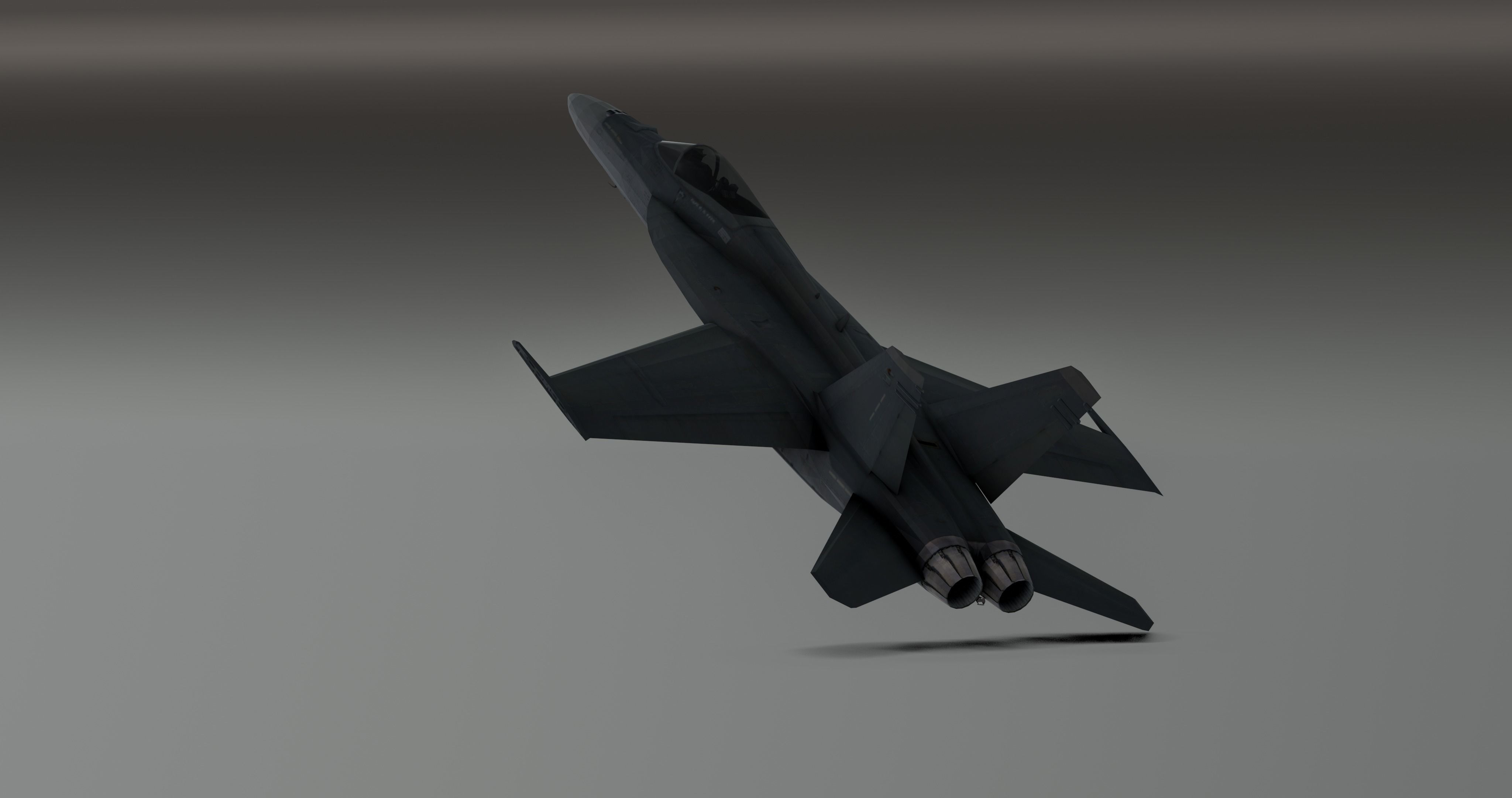 F-18 Stealth - Super Hornet Fighter Jet Low-poly 3D model_13