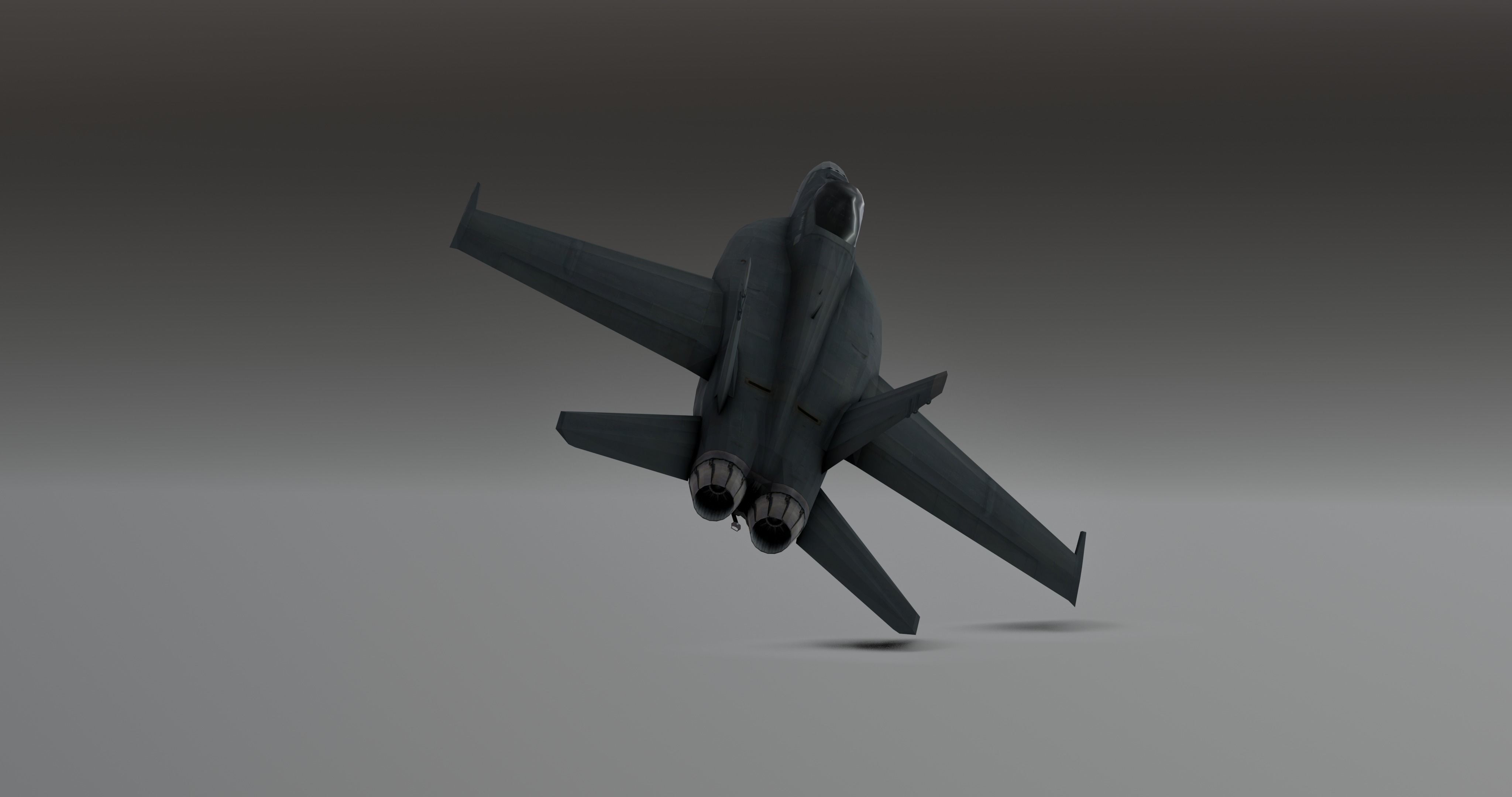 F-18 Stealth - Super Hornet Fighter Jet Low-poly 3D model_11