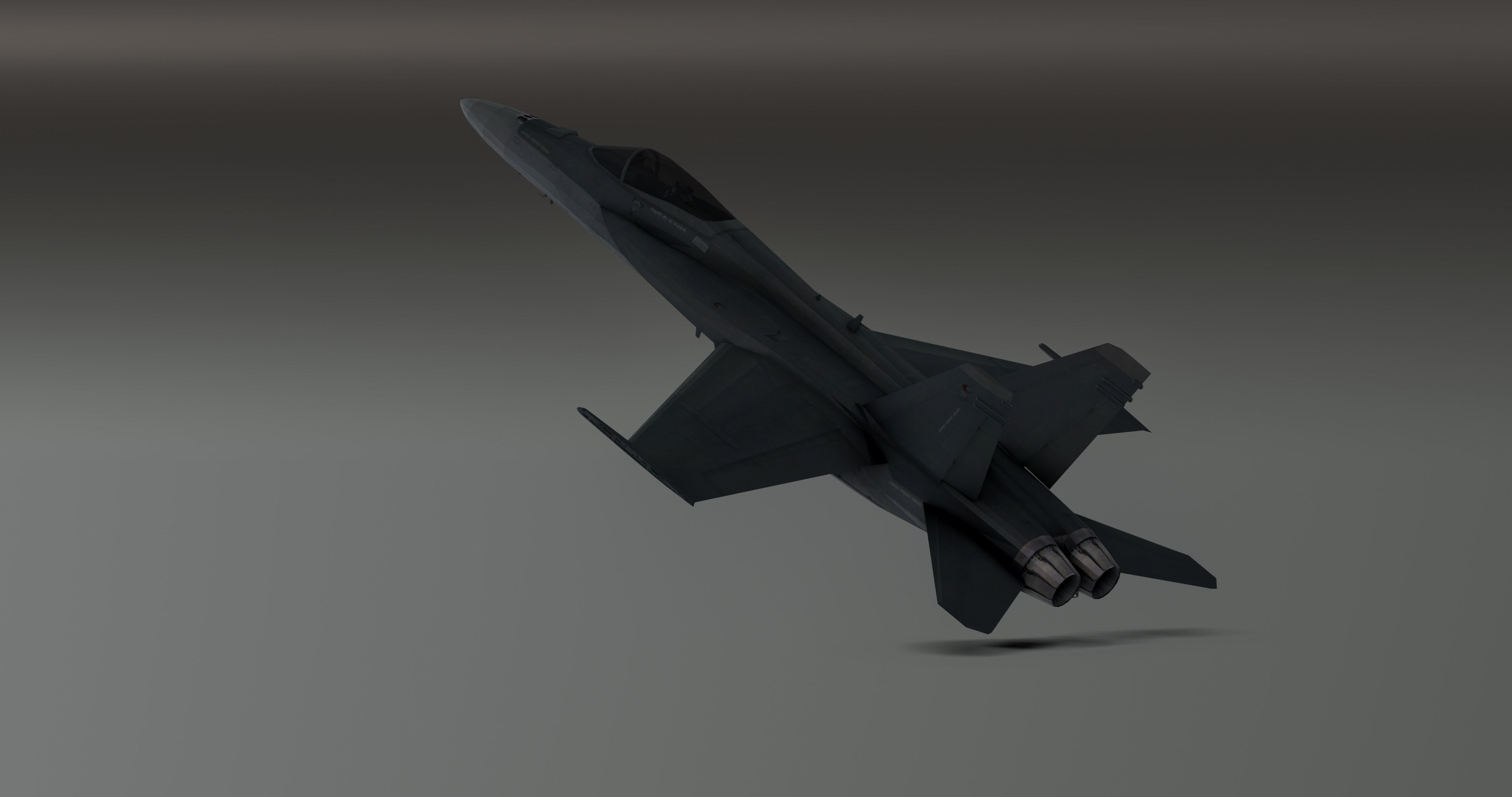 F-18 Stealth - Super Hornet Fighter Jet Low-poly 3D model_14