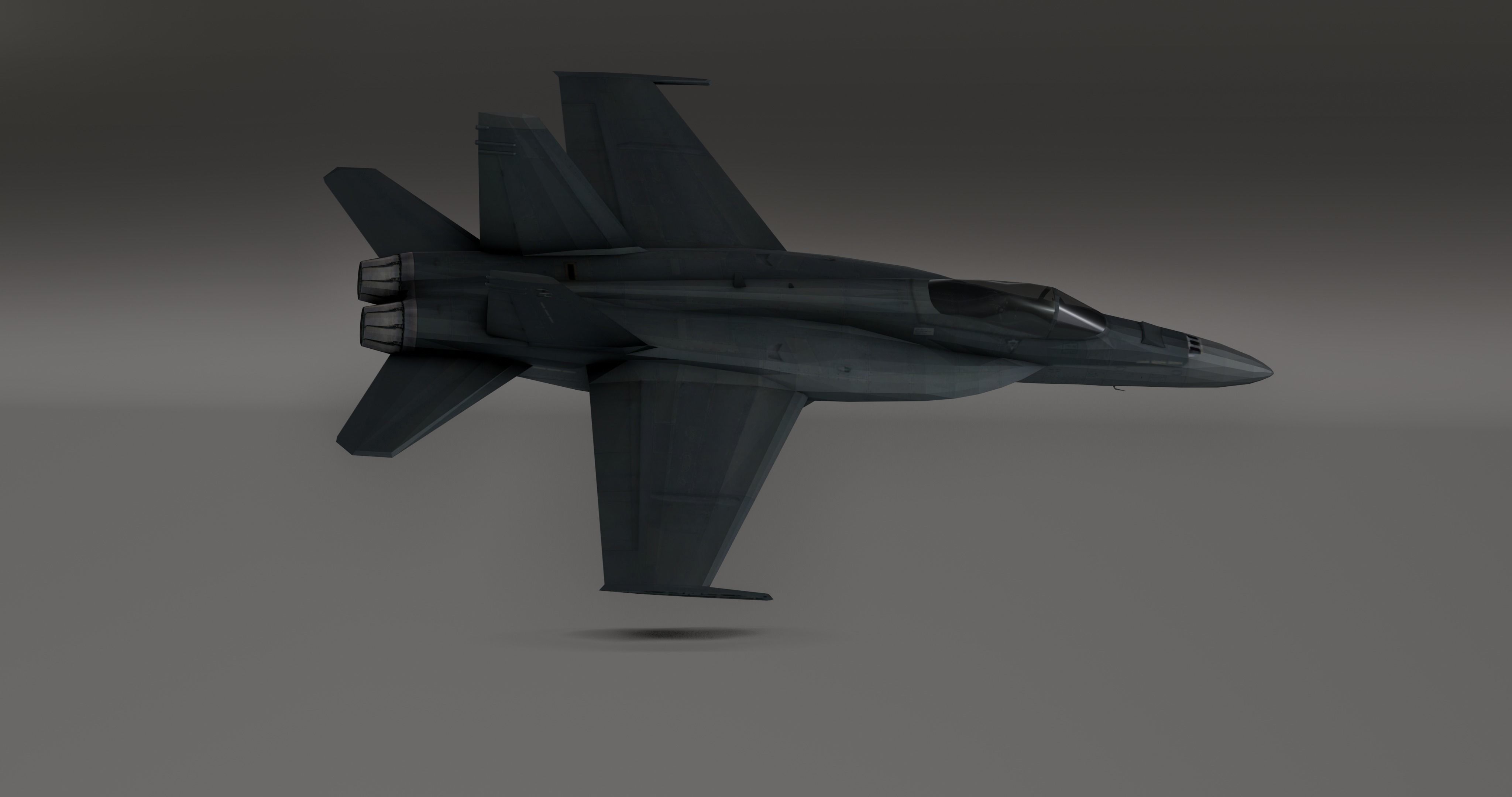 F-18 Stealth - Super Hornet Fighter Jet Low-poly 3D model_8