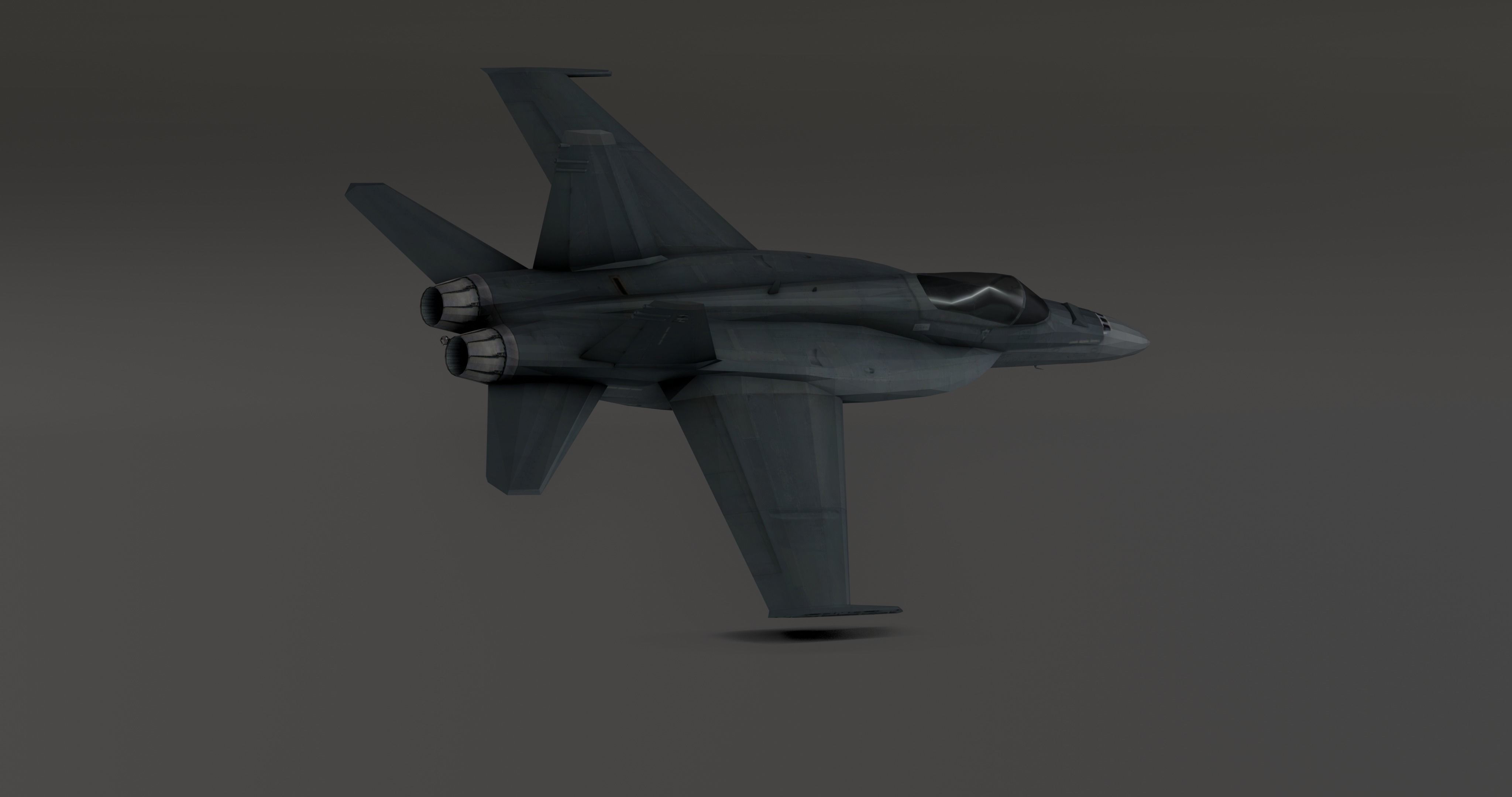 F-18 Stealth - Super Hornet Fighter Jet Low-poly 3D model_9