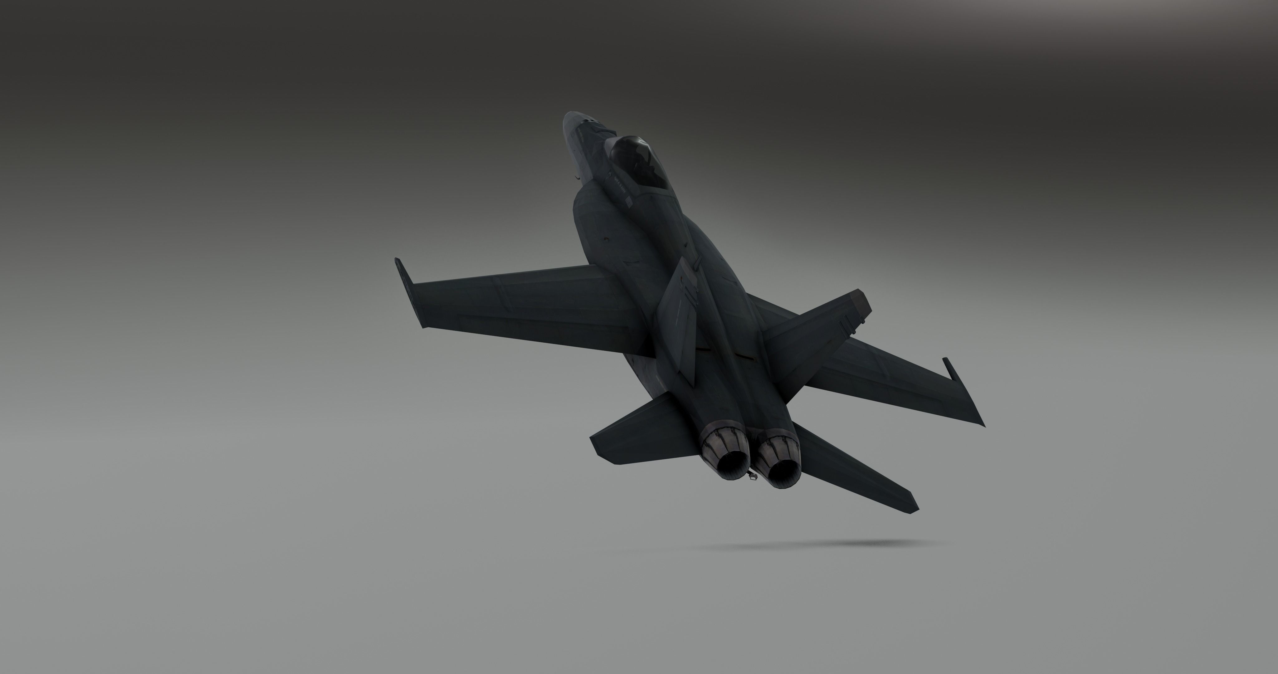 F-18 Stealth - Super Hornet Fighter Jet Low-poly 3D model_12