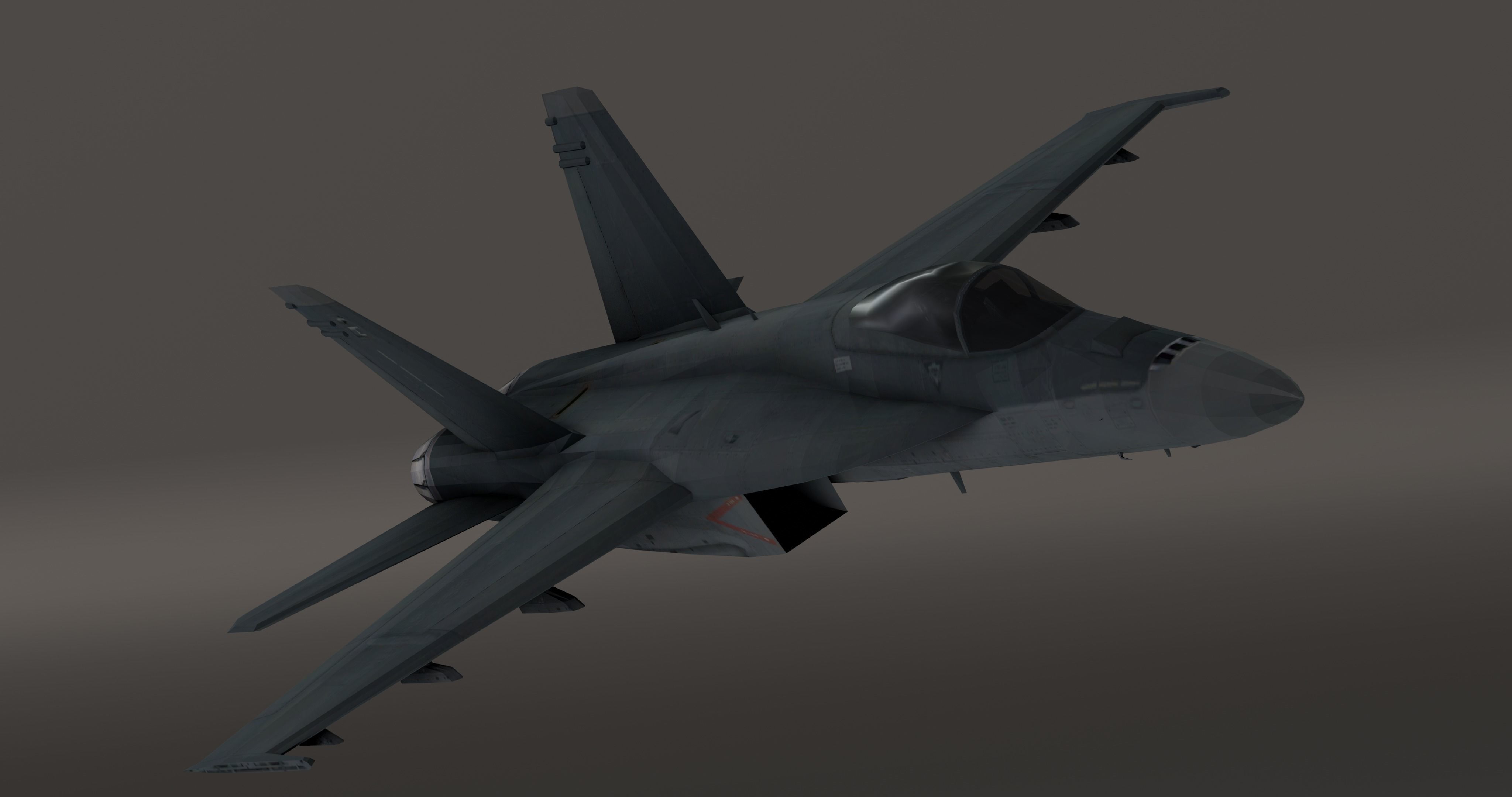 F-18 Stealth - Super Hornet Fighter Jet Low-poly 3D model_18