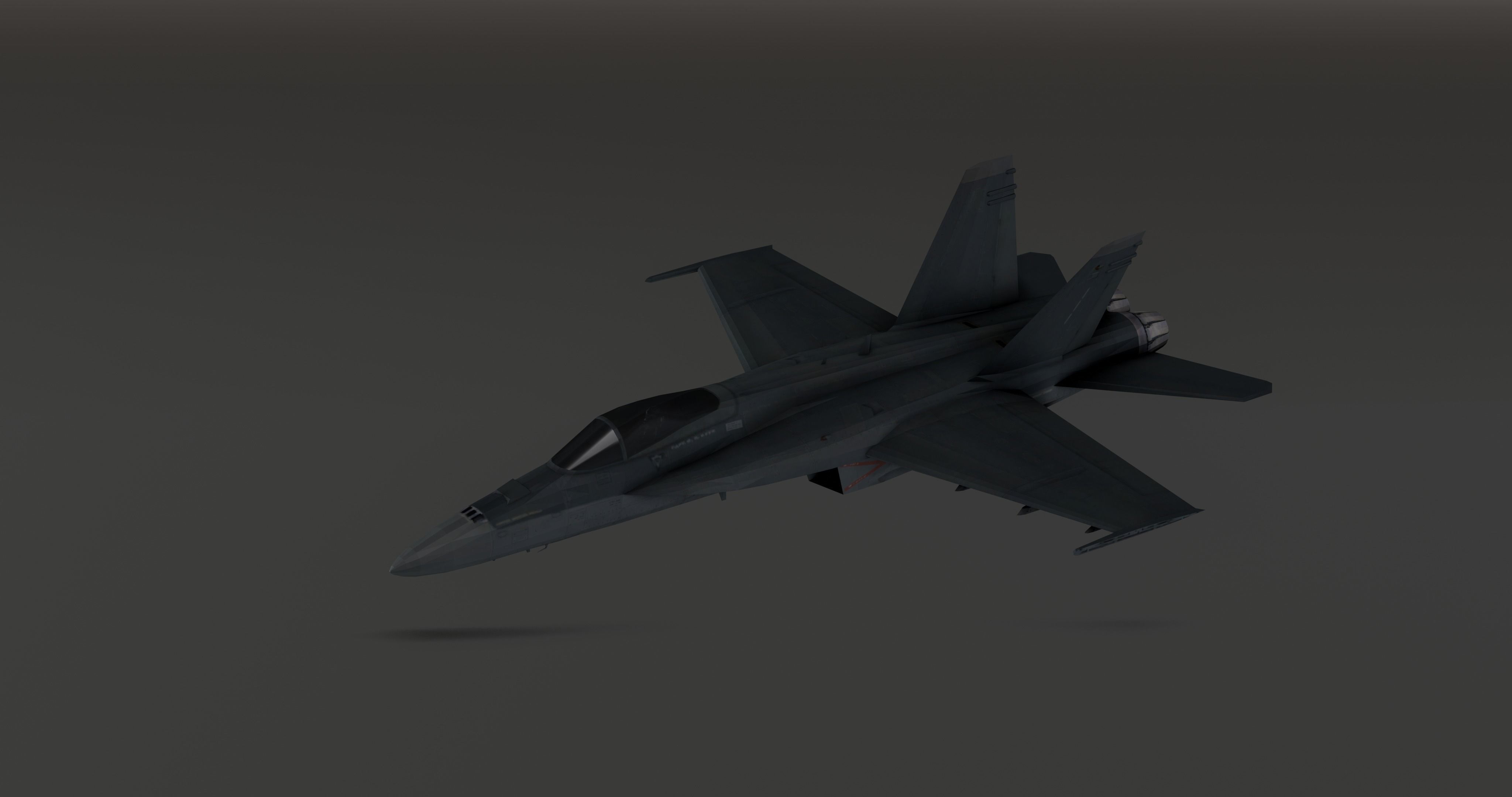 F-18 Stealth - Super Hornet Fighter Jet Low-poly 3D model_3