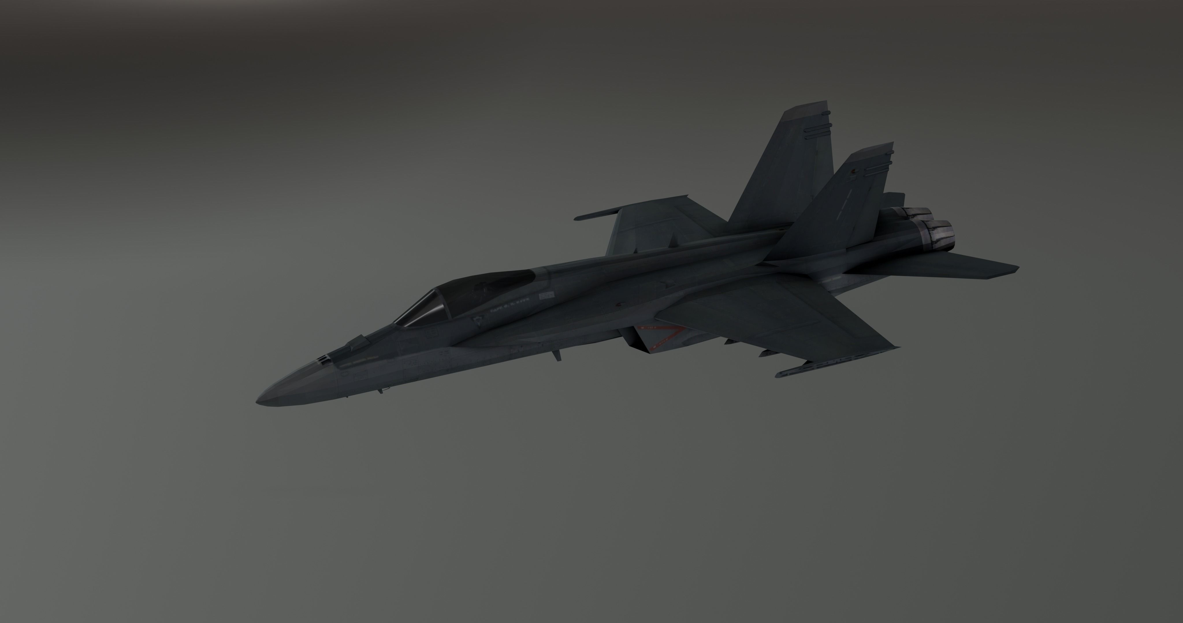 F-18 Stealth - Super Hornet Fighter Jet Low-poly 3D model_1