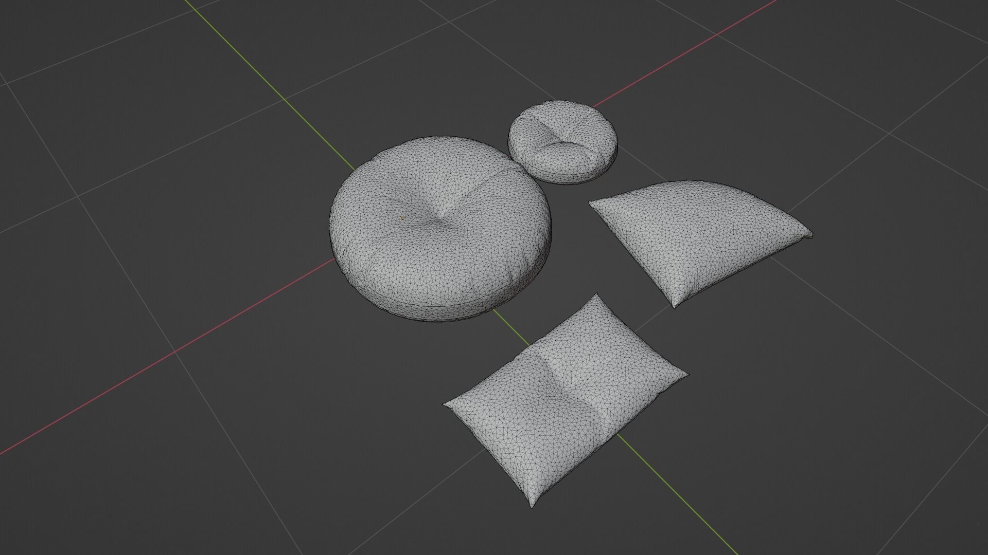 Pillow Low-poly 3D model_8