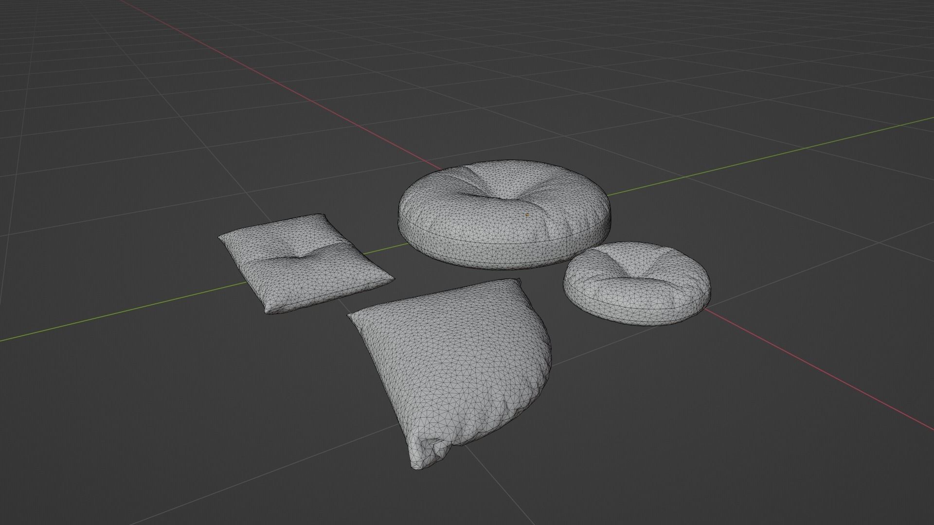 Pillow Low-poly 3D model_7