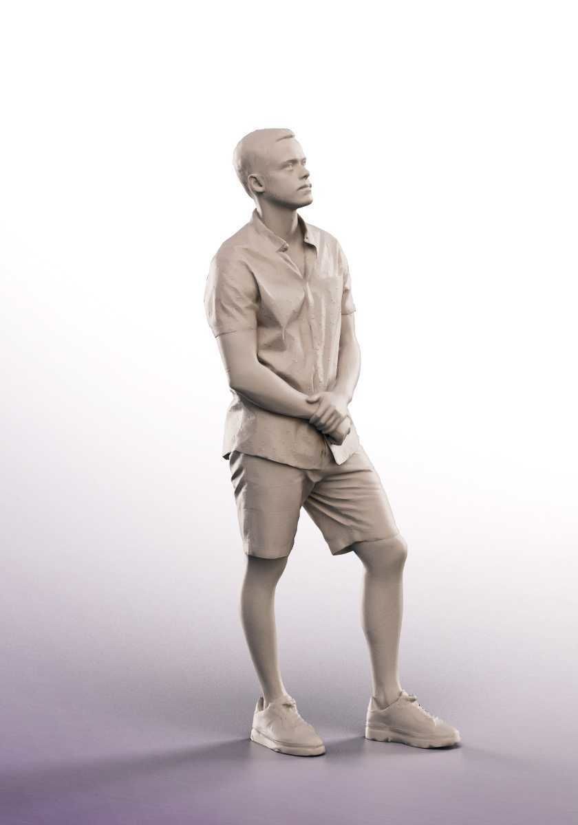 Sandro 13278 - Standing Casual Young Man Low-poly 3D model_4