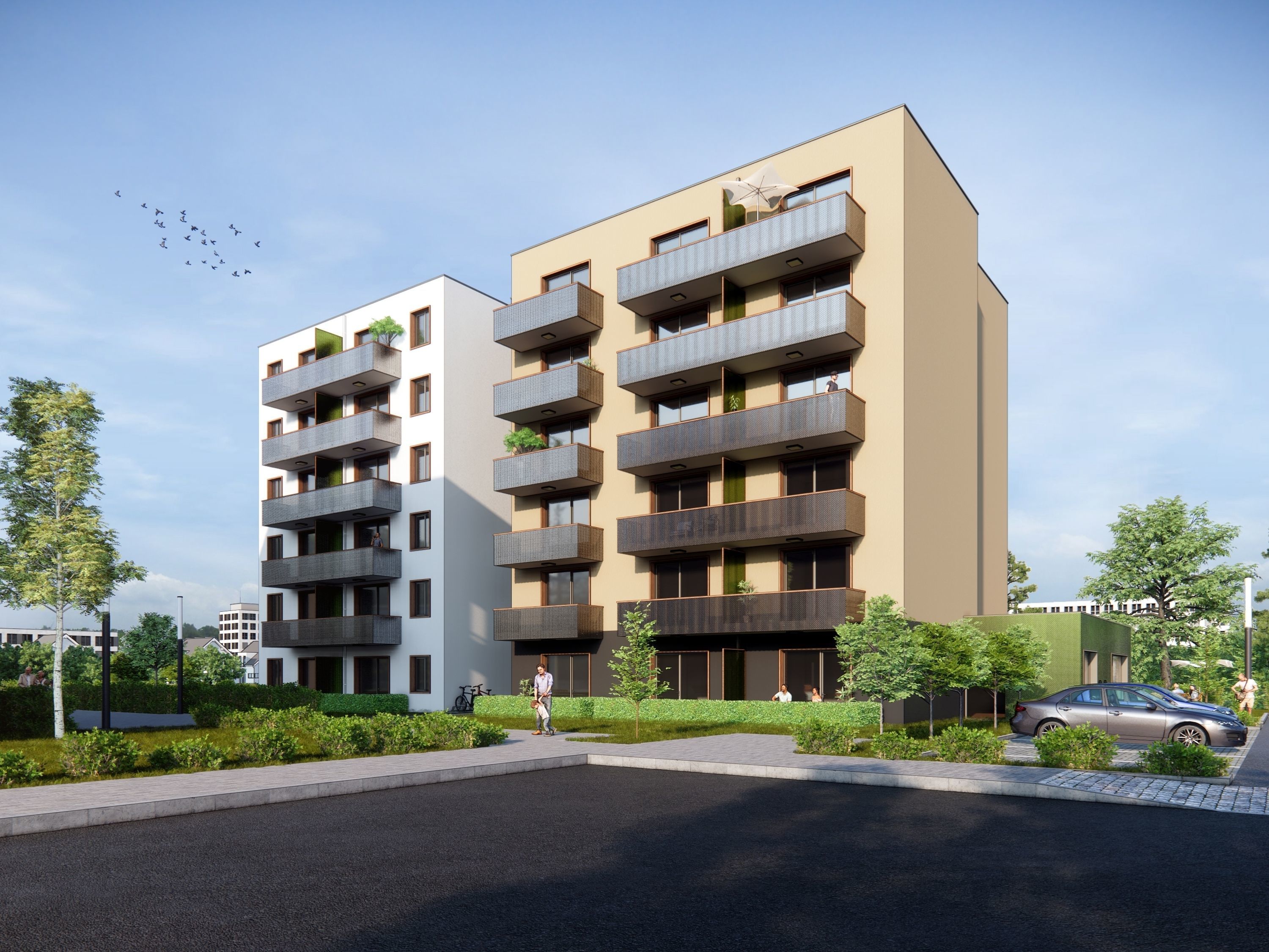 Apartment Building Exterior 01 3D model_2