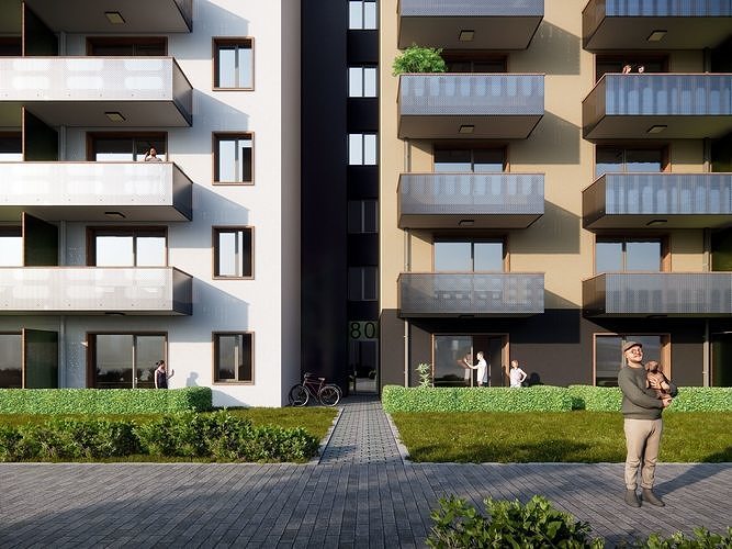 Apartment Building Exterior 01 3D model 5