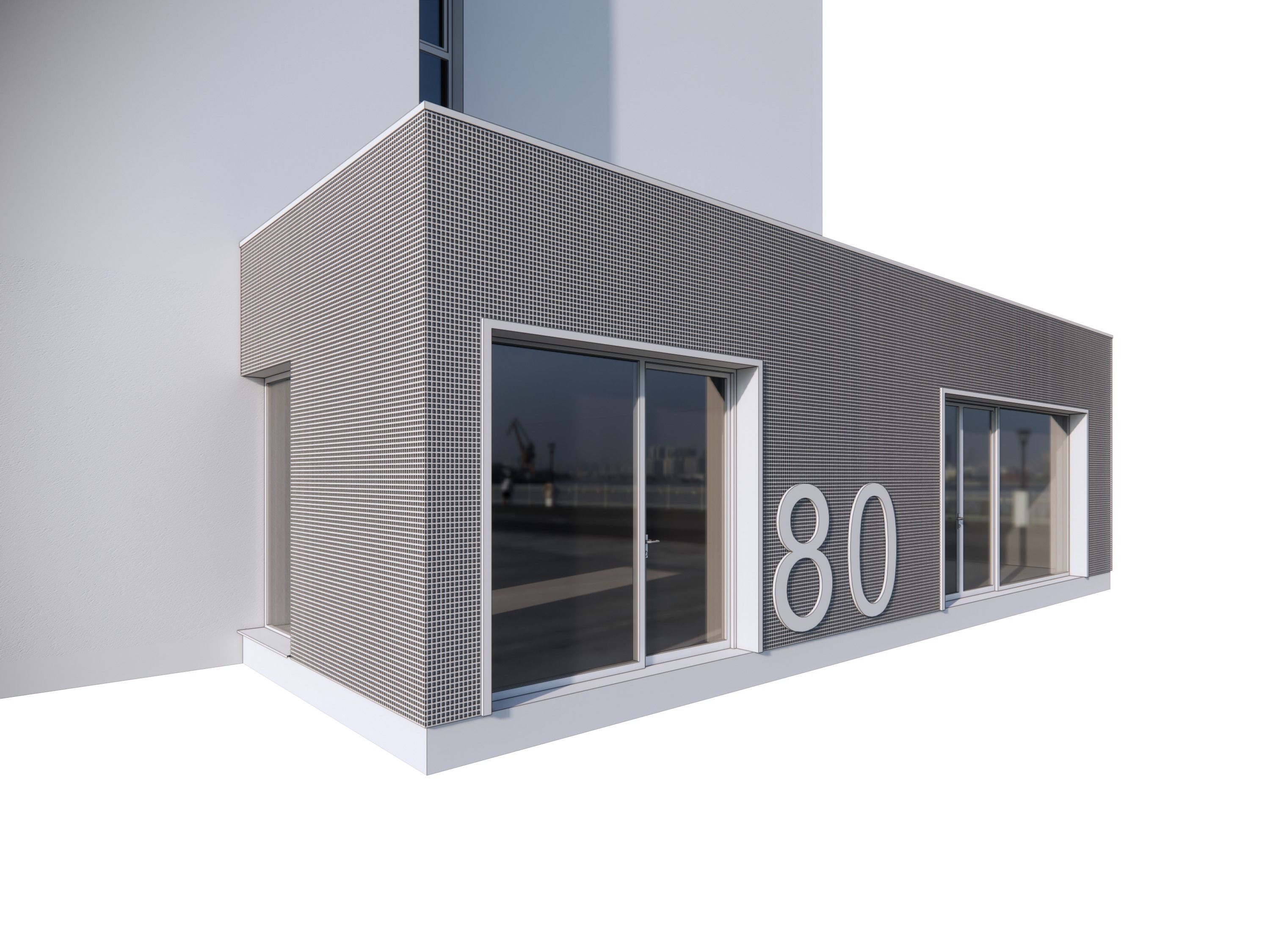 Apartment Building Exterior 01 3D model_16