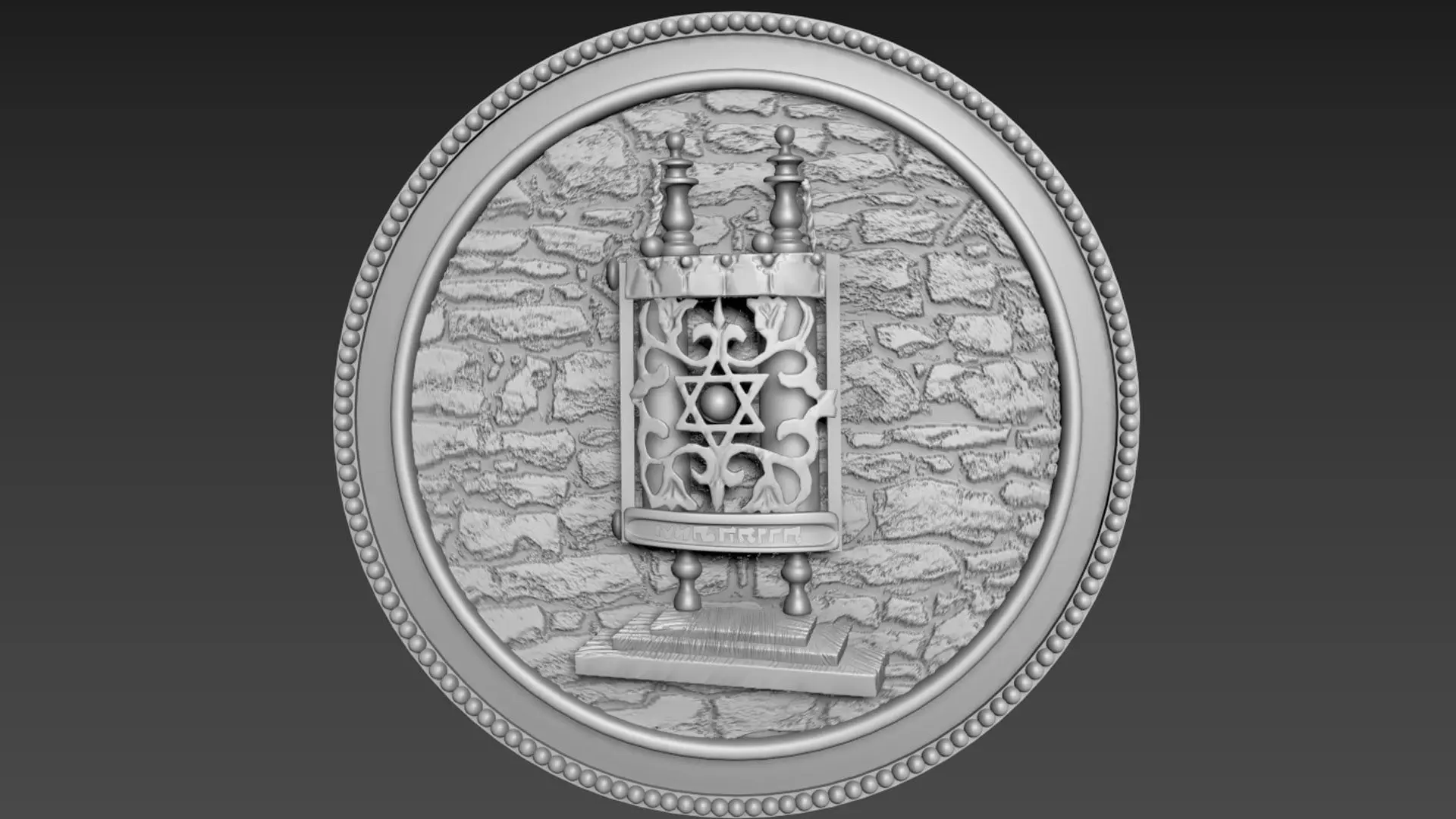 Torah Bas-Relief 3D model_0