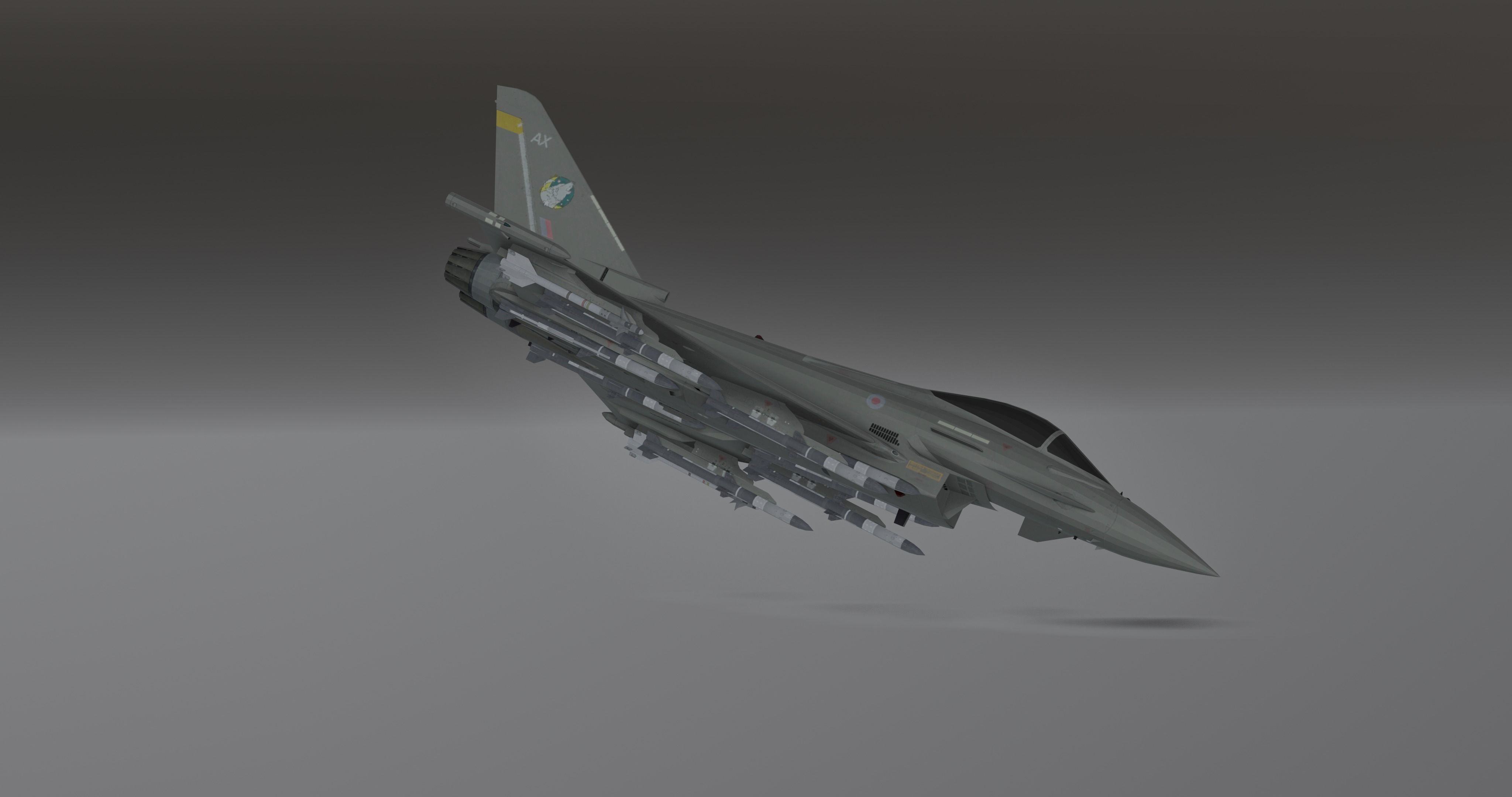Typhoon Fighter Jet - Photorealistic Low-poly 3D model_5